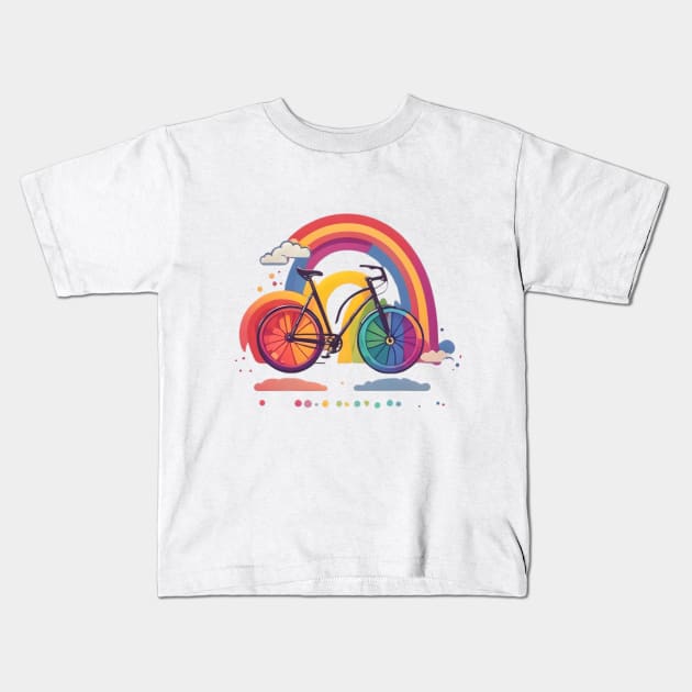 Bicycle Colorful Kids T-Shirt by Apotis